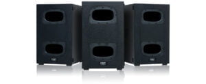 This picture shows some 12 inch QSC subs. You can hire these subs from the rock factory in auckland. Sub hire.