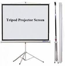 hire projection screen, our smaller option is an easy to setup tripod screen as per the photo.