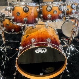 A photo of the rock factory's DW Collector Series Drum Kit available for hire in Auckland, New Zealand.