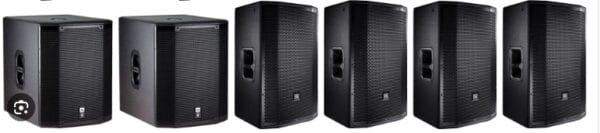 4 x top speaker and 2 x 18 inch subs - Standard PA - Alternate Version