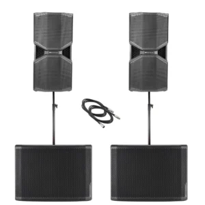 Standard PA 1 package for bands or DJs playing for 200 people audiences. This is a LOUD and powerful PA. This is a great option for PA system hire auckland.