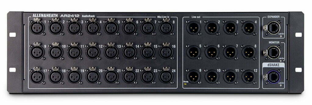 This is a picture of the AR2412 hire allen and heath digital stage box