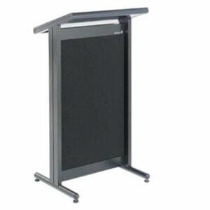 Pictured is a Lectrum Lectern in matt black. Hire a Lectern from the rock factory. Rent a Lectern for your corpoerate event.