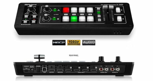 Picture of the Roland v-1HD vision mixer hire option.