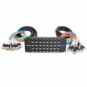 24 to 32 channel stage split boxes for running IEMS of monitor mixes from the same set of inputs.