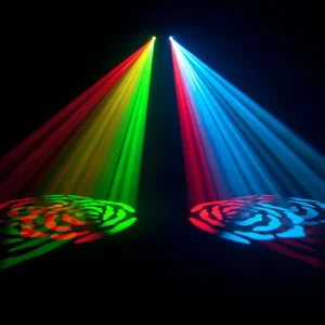 Photo showing example of the effects that the chauvet intimidator spot 250 puts out. A great compact moving head available for hire from the rock factory.