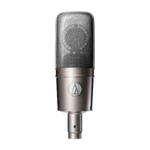 Photo of the Audio Technica AT4047, a great microphone for studio recording vocals with warmth and detail. Hire one today from The Rock Factory in Auckland.