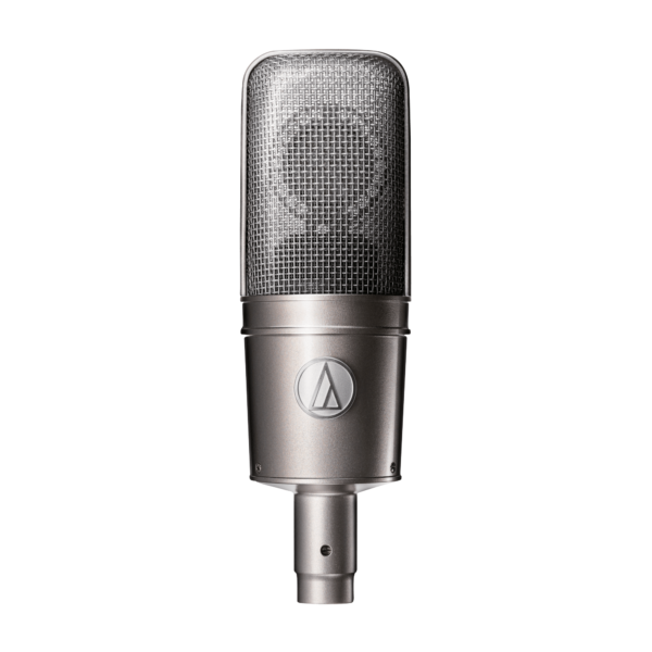 Photo of the Audio Technica AT4047, a great microphone for studio recording vocals with warmth and detail. Hire one today from The Rock Factory in Auckland.
