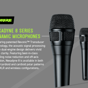 Shure nexodyne vocal microphone picture with description from shure. Shure nexodyne microphone available for hire.