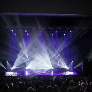 Photo of Stage Lighting Hire on a recent tour job that The Rock Factory provided moving head lights for.