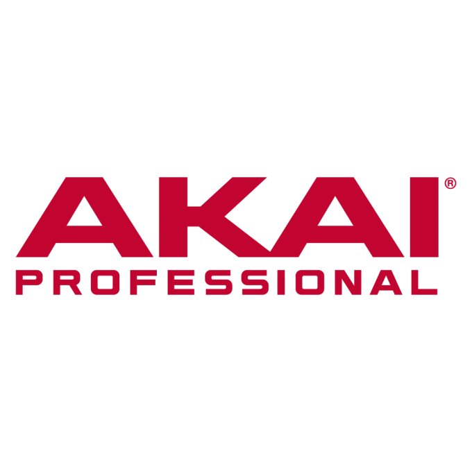 Akai Professional Logo. Red Font on Transparent background.