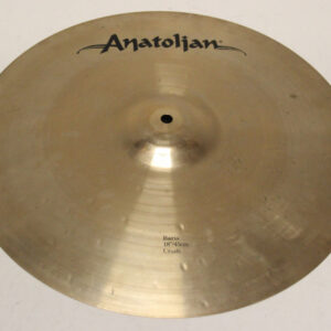 Top down view of an Anatolian Baris 18 inch crash cymbal available for hire in Auckland