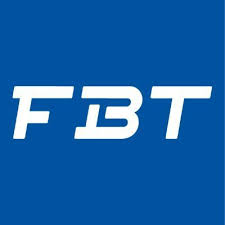 FBT logo with white font on blue background