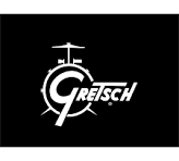 Gretsch logo, white on black background.