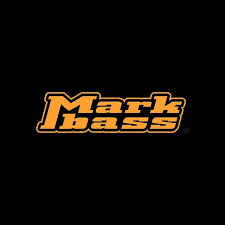 Markbass logo. Yellow font on black background. Almost square.