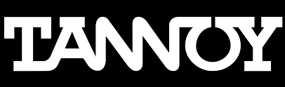 Tannoy Logo with white lettering on black background.