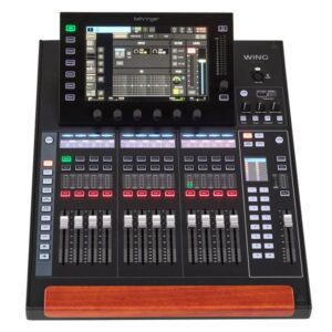 This photo shows a behringer wing compact available for hire from The Rock Factory in Auckland.