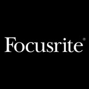 Focusrite Logo. White font on black background.