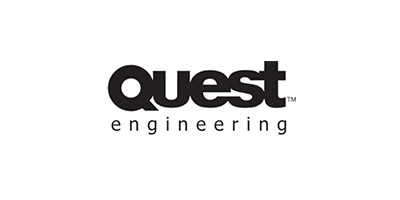 Quest Engineering Logo. Black lettering on white background.