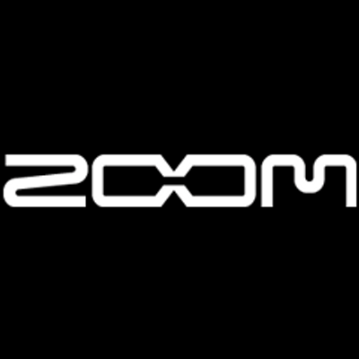 Zoom Audio Logo white on a black background.